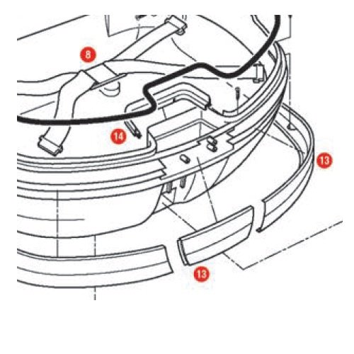 Z737N černý U-plast pro rukojeť kufru GIVI V 46 - pozice 14
