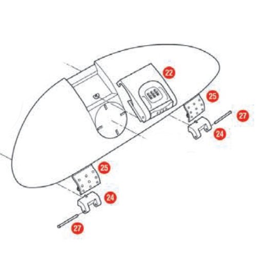 Z544 krytka pantu samostatného víčka pro kufr E 41 Keyless (4 ks) - pozice 25