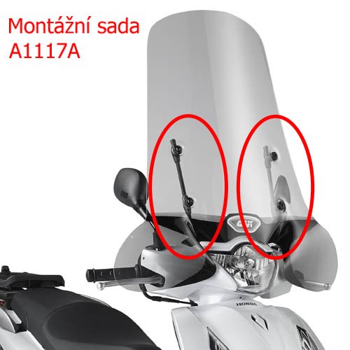 A1117A montážní sada Honda SH 125i-150i ABS (12-16) pro plexi 1117A