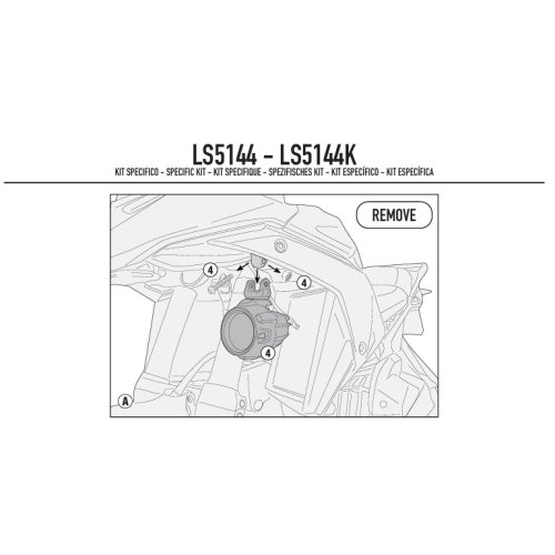 LS5144 mont. sada pro originální držák přídavných světel pro BMW R 1300 GS (24-26) na TNH5143