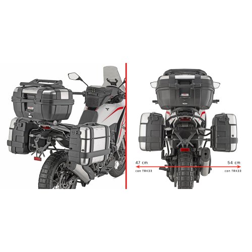 PLO9352MK trubkový nosič PL ONE-FIT pro Moto Morini X-Cape 700 (25) pro boční kufry MONOKEY