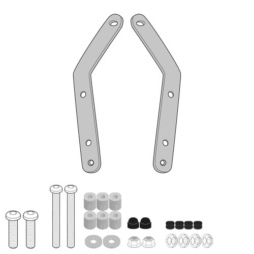 D6125KIT montážní sada pro plexi 6125DT pro Kymco Skytown 125 (24-25)