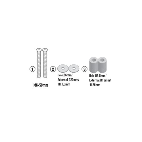 D7072KIT montážní sada pro plexi čiré 7072DT pro SYM ADX TG 400 (25)