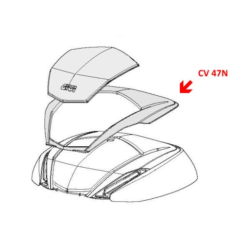 CV47N černý nelakovaný kryt víka kufru V47