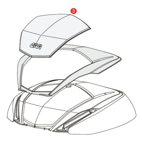 Z4707R horní kryt kufru V47/V56 s karbonovou texturou (pozice 3), plastový