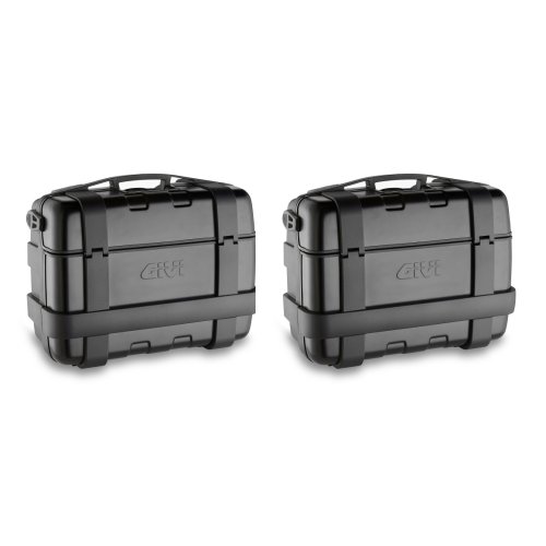 TRK33BPACK2 sada 2 kufrů GIVI TRK 33B Trekker černý s hliníkovým černým víkem (Monokey) se stejným