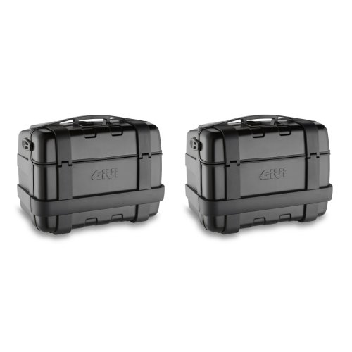 TRK46BPACK2 sada 2 kufrů GIVI TRK 46B Trekker černý s hliníkovým černým víkem (Monokey) se stejným