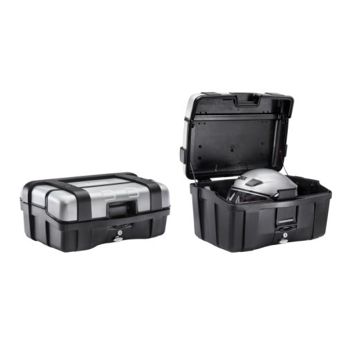 TRK46BPACK2 sada 2 kufrů GIVI TRK 46B Trekker černý s hliníkovým černým víkem (Monokey) se stejným