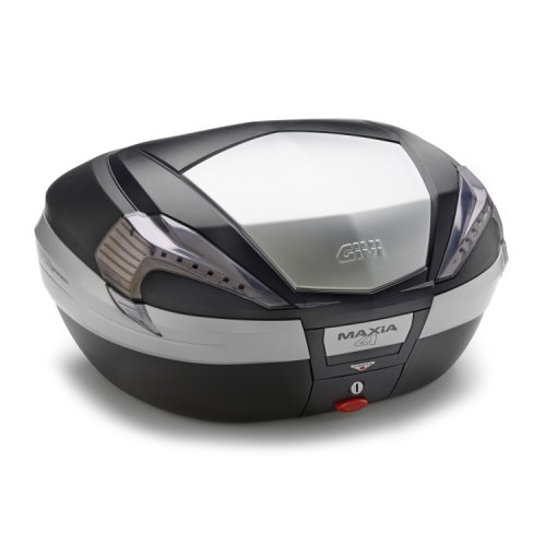 V56NT TECH kufr GIVI Maxia 4, černý nelakovaný (Monokey), průhledné odrazky, objem 56 ltr.