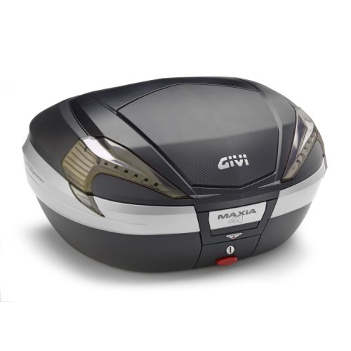 V56NNT TECH kufr GIVI Maxia 4, černý nelakovaný (Monokey), průhledné odrazky, objem 56 ltr.