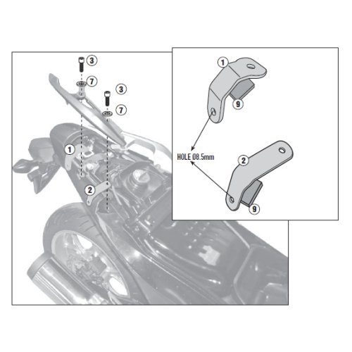 1132KIT sada pro montáž PLXR 1132 bez 1132 FZ pro Honda VFR 800 F (14-20)