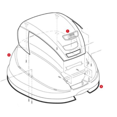 Z4504AR logo BLADE na horní víko kufru GIVI B37, B47 Blade, chromované,