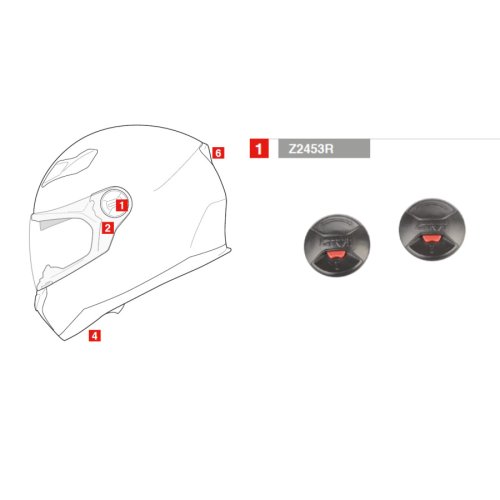Z2453R pár bočních úchytů plexi přilby 50.4 Sniper