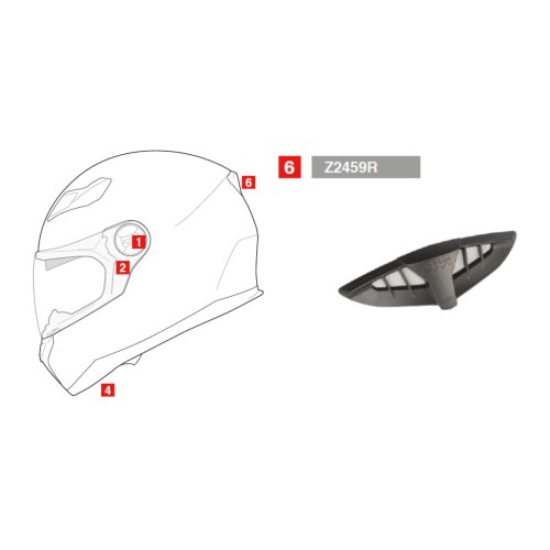 Z2459R zadní ventilace pro přilby GIVI 50.4 Sniper