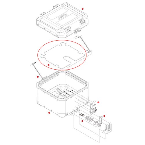 Z8099R vnitřní výstelka kufru GIVI OBK 42, molitanová