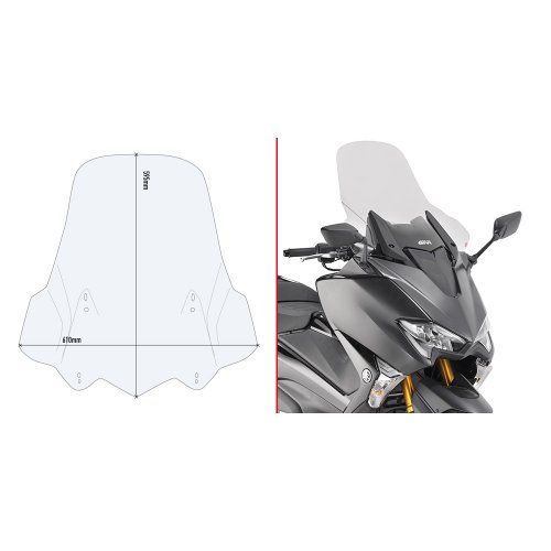 D2133ST plexi čiré Yamaha T-MAX 530 (17-19)/T-MAX 560 (20-21), vxš595x610 mm