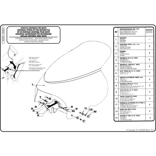 A240A montážní sada pro plexi 240A-240BL-240N902