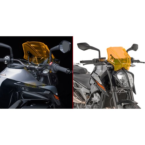 A7708OR plexi oranžové KTM Duke 790 (18-20), vxš250x310 mm, včetně montážní sady