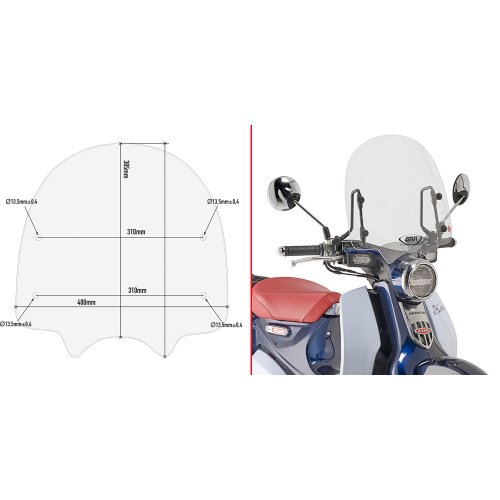 A1168A montážní sada pro plexi 1168A pro Honda Super Cub C 125 (18-24)