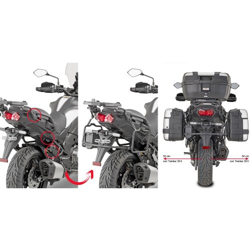 PLR4126 trubkový nosič Kawasaki Versys 1000 (19-24) EASY FIT pro boční kufry - DEMONTOVATELNÝ