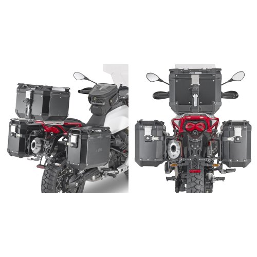PLOR8203CAM trubkový nosič PL ONE-FIT sundavací pro Moto Guzzi V85 TT (19-23) pro boční kufry OBKN