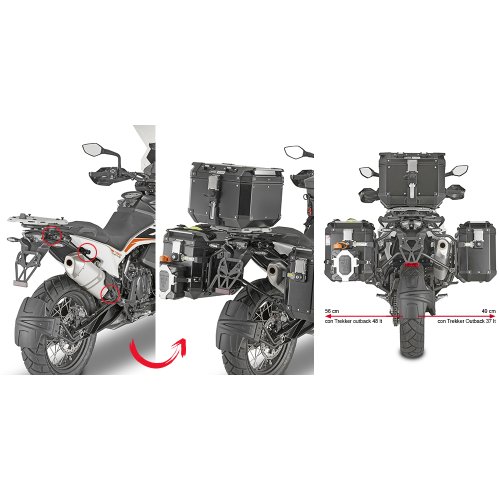 PLOR7710CAM trubkový nosič PL ONE-FIT pro KTM Adventure 790/790R (19-20) pro boční kufry OBKN