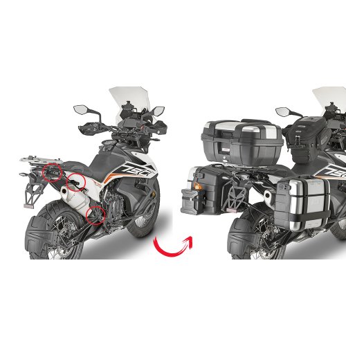 PLOR7710MK trubkový nosič PL ONE-FIT pro KTM Adventure 790/790R (19-20) pro boční kufry MONOKEY