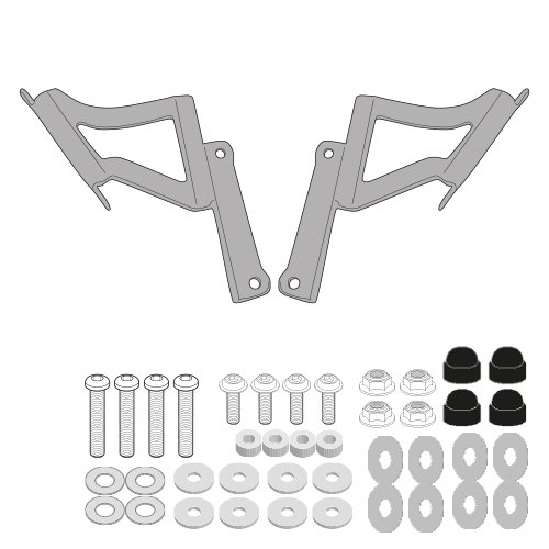 A4128A montážní sada pro plexi 1176A pro Kawasaki Z 900 (20-24), pro 4128S pro Z 650 (20-25)