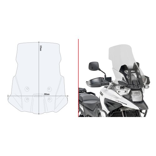 D3117ST plexi čiré Suzuki V-Strom 1050/1050 XT/1050 SE (20-26), vxš575x505 mm