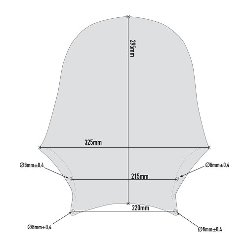 A201 miniplexi kouřové s nerezovým úchytem na světlomet, vxš295x325 mm