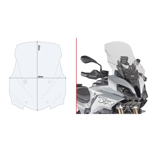 D5138ST plexi čiré BMW S 1000 XR (20-26)/M 1000 XR (24-26), vxš555x460mm