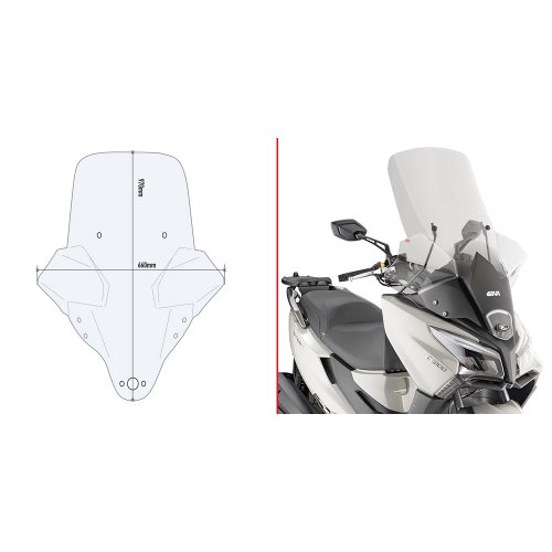 6115DT plexi čiré Kymco X-Town 125-300 City (20-25), vxš970x660 mm, použij sadu D 6115KIT