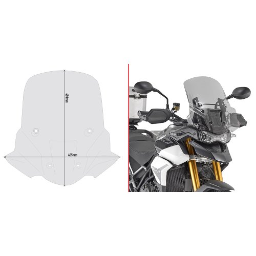 D6415S plexi kouřové Triumph Tiger 900 GT/GT Pro (20-25) ,vxš490x485 mm, o 25 mm vyšší než orig.