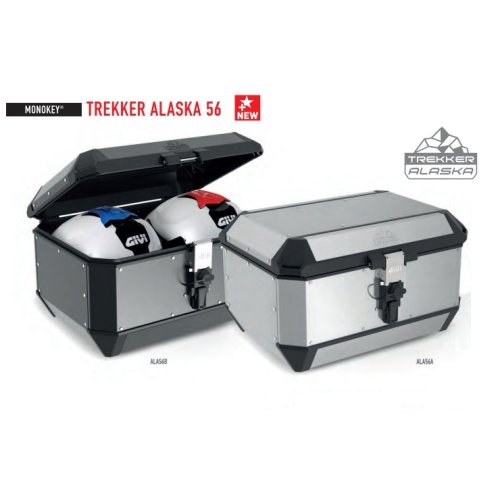 ALA56B černý horní kufr GIVI Trekker ALASKA celohliníkový (Monokey topcase), objem 56 ltr.