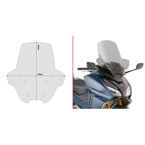 D1186S plexi kouřové Honda Forza 750 (21-24), vxš - 545x570 mm, vyšší o 20 mm