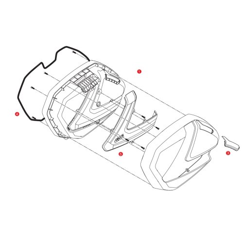 Z3701MATTSXR kryt víka kufru V 37 (šíp), levé, černé matné