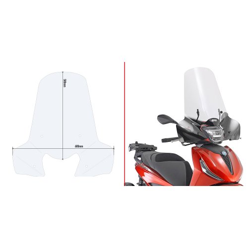 A5616A montážní sada plexi Piaggio Beverly 300-400 HPE (21-24) pro plexi 5616A nebo 5621A