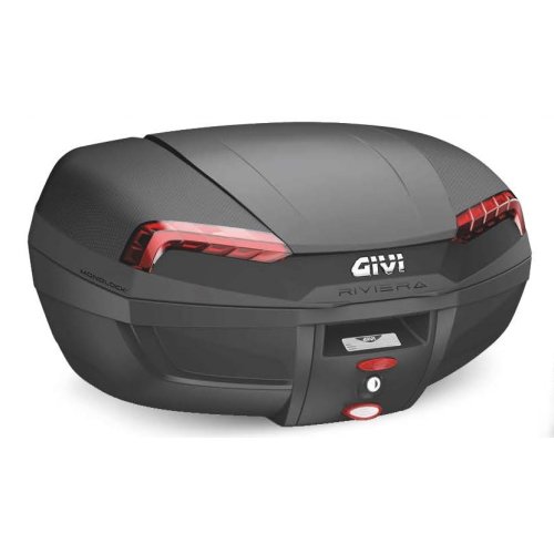E46N Riviera kufr GIVI černý (Monolock s vlastní plotnou), červené odrazky, objem 47 ltr.