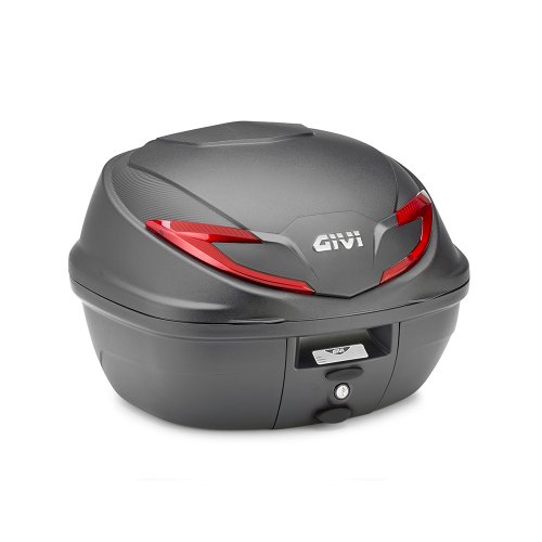 B39N kufr GIVI černý (Monolock s vlastní plotnou) s červenými odrazkami, objem 39 ltr.