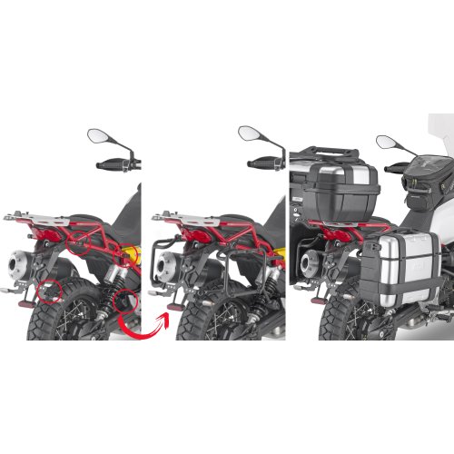 PLO6710MK trubkový nosič PL ONE-FIT pro Aprilia Tuareg 660 (21-24) pro boční kufry MONOKEY