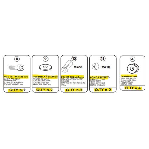 110AKITR sada šroubů pro montážní sadu A110A/A107A