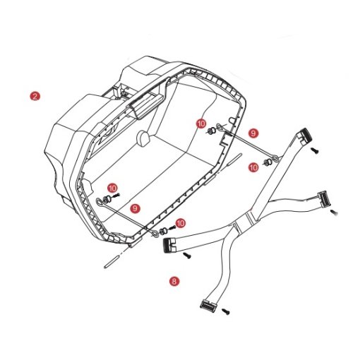 ZV37FNMDX spodní víko kufru V 37 kompletní, pravé, černé