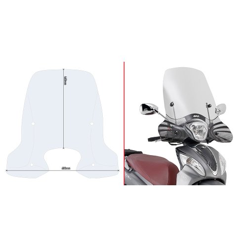 D6116ST plexi čiré Kymco People One 125-150 (13-24), vxš460x680 mm