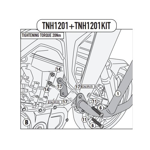TNH1201KIT mont. sada pro samostatnou montáž TNH1201 pro Honda XL 750 Transalp (23-24)