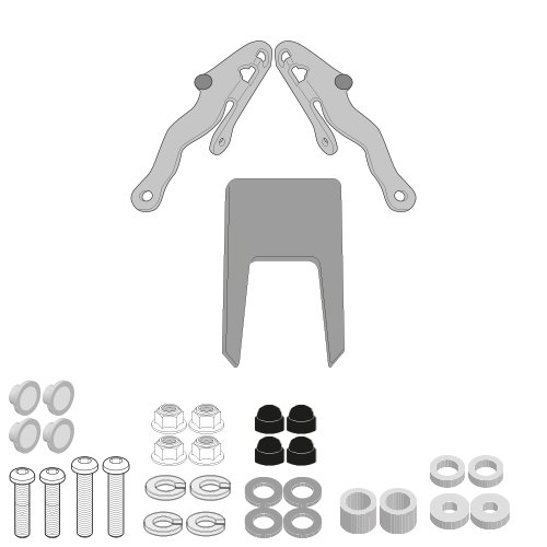 D7717KIT samostatná montážní sada pro plexi D7716ST, D7716S a AF7716 pro KTM  890 SMT (23-25)