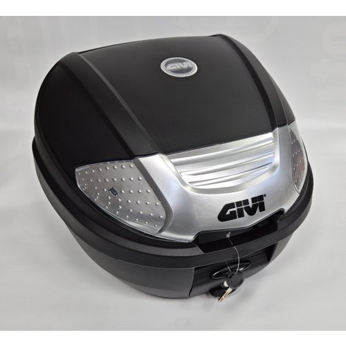 E300NT2B TECH kufr GIVI černý, stříbrné plexi, nové zavírání (Monolock s plotnou), objem 30 ltr.
