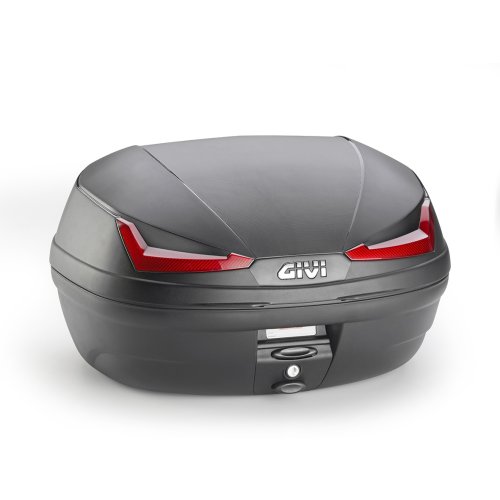 E455N Simply IV kufr GIVI černý (Monolock s vlastní plotnou), červené odrazky, objem 45 litrů