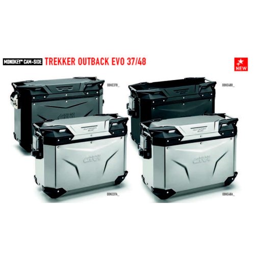 OBKE37BPACK2 pravý + levý kufr GIVI Trekker Outback EVO černý hliníkový (Monokey boční), objem 2x37