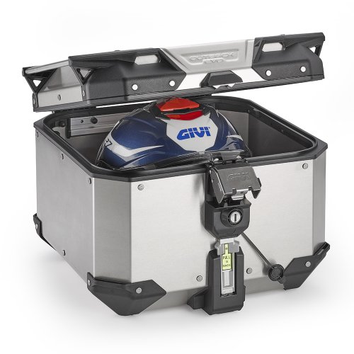 OBKEV42A stříbrný horní kufr GIVI Trekker Outback EVO hliníkový (Monokey topcase), bez zámku, 42 l.