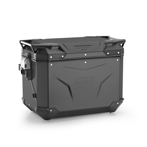OBKEV48BL černý levý kufr GIVI Trekker Outback EVO SMART hliníkový (boční), bez zámku, 48 ltr.